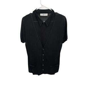 Toga Pulla Archives Top Shirt Vest Combo Black Size 38 US 2-4